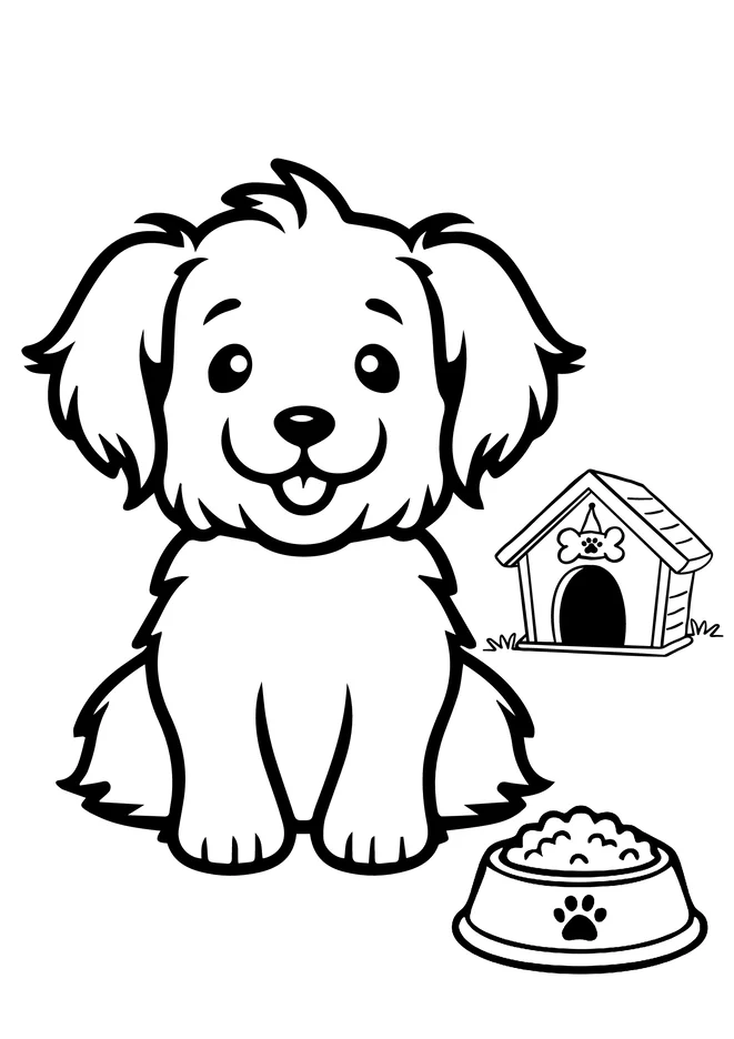 Cachorros para colorir para imprimir e colorir - imagem 6